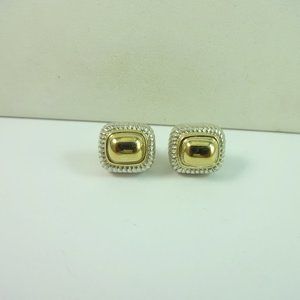 Sterling Silver 18K Gold Signed ALS Earring
